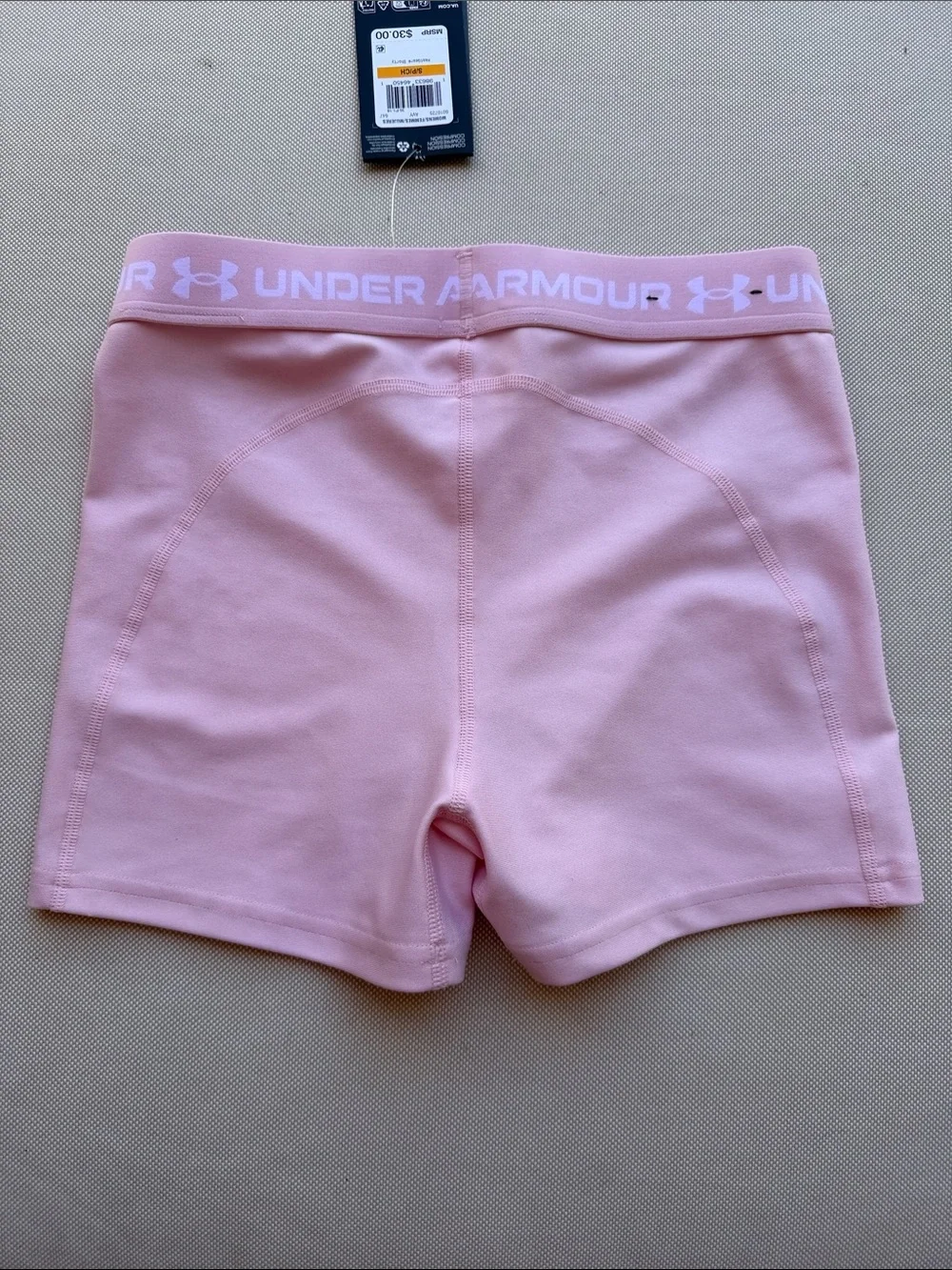 Under Armour HEATGEAR Light Pink Women’s Performance Bike Shorts
